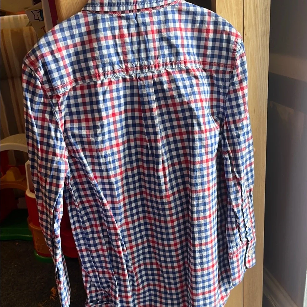 Mini Boden Red and Blue Gingham Boy’s Buttondown